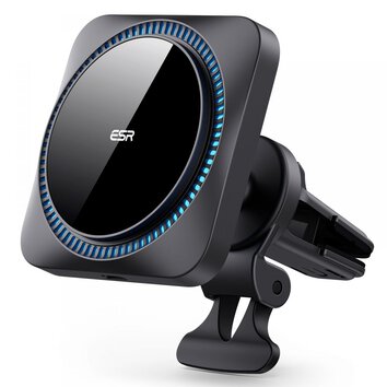 ESR HALOLOCK CRYOBOOST MAGNETIC MAGSAFE VENT CAR MOUNT WIRELESS CHARGER FROSTED ONYX