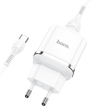HOCO adowarka sieciowa USB A + kabel USB A do Typ C QC3.0 3A 18W N3 biaa