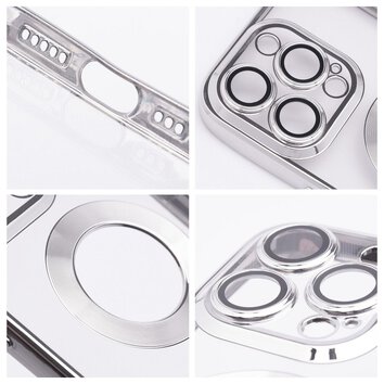 Futerał GLAM do IPHONE 15 Pro Max srebrny
