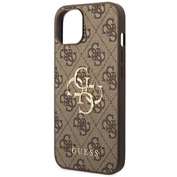 GUESS futera do IPHONE 13 / 14 / 15 GUHCP14S4GMGBR (4G Big Metal Logo) brzowy