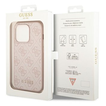 Oryginalne Etui GUESS Hardcase GUHCP14LG4GFPI do iPhone 14 PRO (4G Gold Logo / rowy)