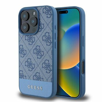 GUESS futerał do IPHONE 16 Pro Max GUHCP16XG4GLBL (4G PU Bottom Stripe) niebieski