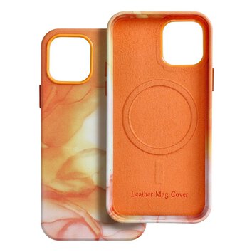 Leather Mag Cover kompatybilne z MagSafe do IPHONE 12 PRO orange splash