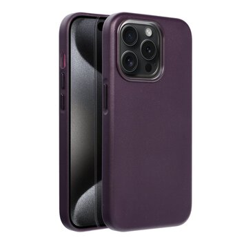 Leather Mag Cover kompatybilne z MagSafe do IPHONE 15 PRO ciemny fioletowy