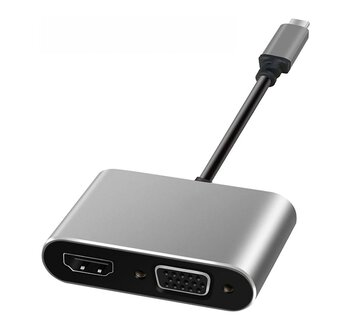 Kabel Typ C mski do HDMI eski 4k 30Hz + SVGA 15pin eski ART 15cm