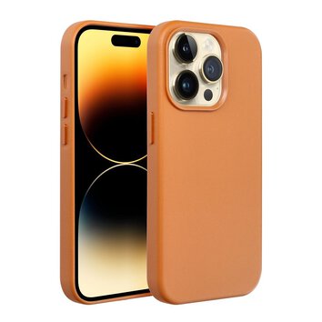 Futerał LEATHER MAG COVER kompatybilny z MagSafe do IPHONE 16 Plus pomarańczowy