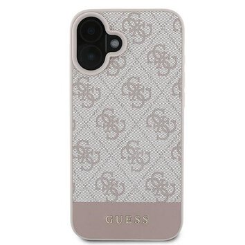 GUESS futerał do IPHONE 16 Plus GUHCP16MG4GLPI (4G PU Bottom Stripe) różowy