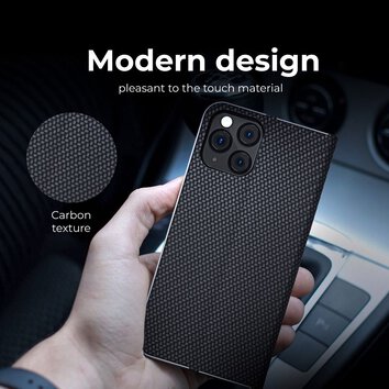Kabura LUNA Book Carbon do HUAWEI P30 Pro czarny