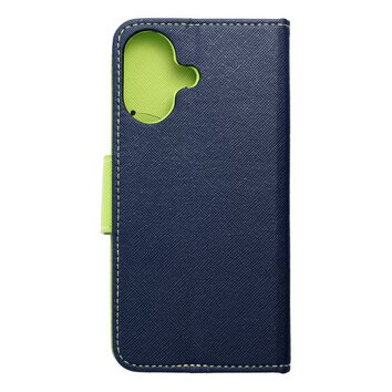 Kabura FANCY Book do IPHONE 16 granatowo limonkowy