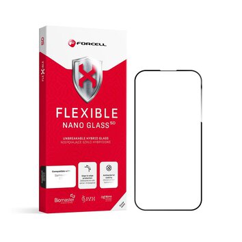 Forcell Flexible 5D - szko hybrydowe do Samsung Galaxy S23 Ultra czarny (Hot Bending) - dziaajcy czytnik