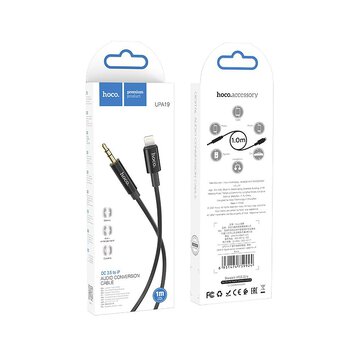 HOCO kabel AUX Jack 3,5 mm do Lightning UPA19 1 m czarny