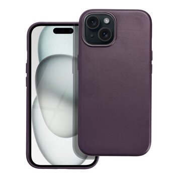 Leather Mag Cover kompatybilne z MagSafe do IPHONE 15 ciemny fioletowy