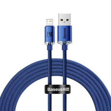 BASEUS kabel USB do Apple Lightning 8-pin 2,4A Crystal Shine CAJY000003 1,2m niebieski
