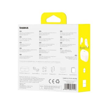 BASEUS słuchawki bezprzewodowe bluetooth TWS ENC IPX4 Bowie E18 białe