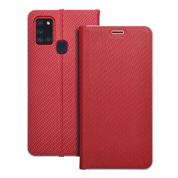 Kabura LUNA Book Carbon do SAMSUNG A21s czerwony