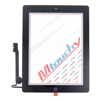 MUSTTBY Ekran dotykowy + taśma klejąca + Home do iPAD 4 (czarny)