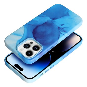 Leather Mag Cover kompatybilne z MagSafe do IPHONE 14 PRO blue splash