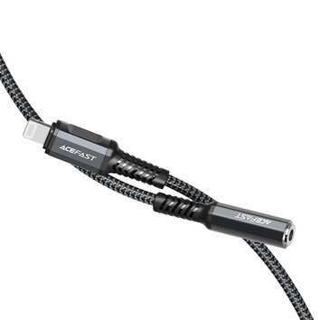 ACEFAST kabel AUX Lightning do Jack 3,5 mm (eski) MFi C1-05 0,18 m szary