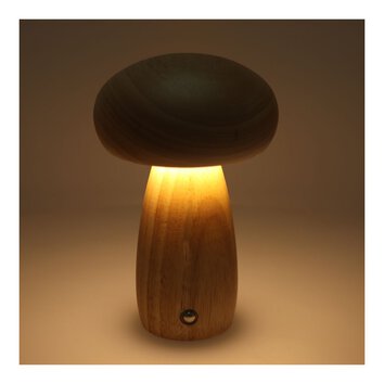 Lampka nocna GRZYBEK Art Deco jasne drewno MTWTHN