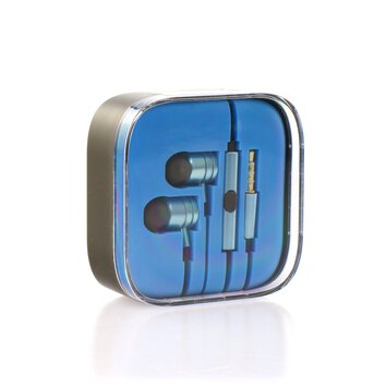 Zestaw słuchawkowy / słuchawki Stereo  box MI metal niebieski (Jack 3,5mm)