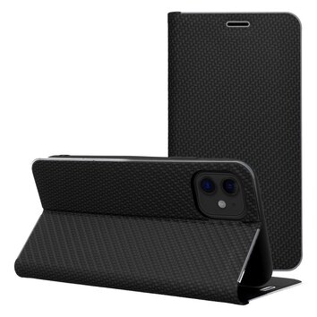 Kabura LUNA Book Carbon do IPHONE 14 czarny