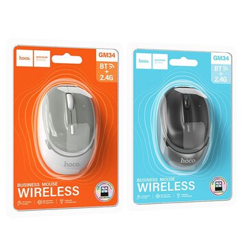 HOCO mysz komputerowa bezprzewodowa 2,4G 1600 dpi GM34 szaro czarna