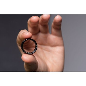 Smart Ring R11M- inteligentny pierścień ze stali ze stacją ładującą rozmiar 7 (17,3mm) czarny