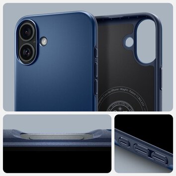 SPIGEN futerał THIN FIT MAG kompatybilny z MagSafe do IPHONE 16 navy blue