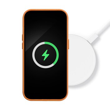 Futerał LEATHER MAG COVER kompatybilny z MagSafe do IPHONE 16 Plus pomarańczowy