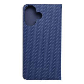 Kabura LUNA Book Carbon do IPHONE 16 niebieski
