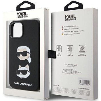 Oryginalne Etui KARL LAGERFELD Hardcase KLHCP15MSDHKCNK do iPhone 15 Plus (Silicone KC / czarny)