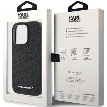 Oryginalne Etui KARL LAGERFELD Hardcase KLHCP15LPQKPMK do iPhone 15 Pro (Quilted Pattern  / czarny)