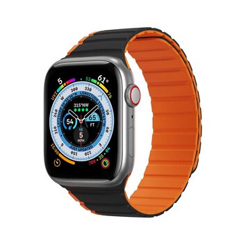 DUX DUCIS pasek LD silikonowy do Apple Watch 38 / 40 / 41 mm czarno pomaraczowy