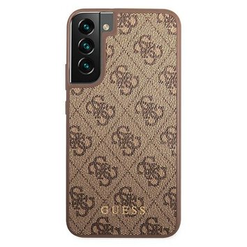 Oryginalne Etui GUESS Hardcase GUHCS22SG4GFBR do Samsung S22 (4G Metal Gold Logo / brzowy)
