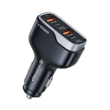 VEGER ładowarka samochodowa 2 x USB A + 2 x Typ C PD QC 3A 66W CC53-2A2C czarna