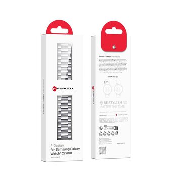 FORCELL F-DESIGN FS06 pasek / opaska do Samsung Watch 22mm srebrna