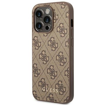 Oryginalne Etui GUESS Hardcase GUHCP14LG4GFBR do iPhone 14 PRO (4G Gold Logo / brązowy)