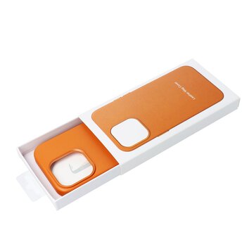 Futerał LEATHER MAG COVER kompatybilny z MagSafe do IPHONE 16 Plus pomarańczowy