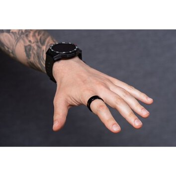 Smart Ring R11M- inteligentny pierścień ze stali ze stacją ładującą rozmiar 7 (17,3mm) czarny