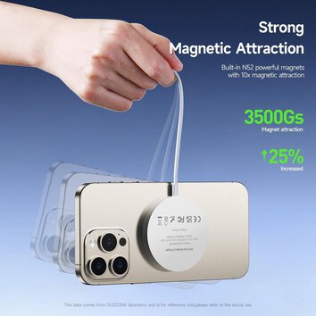 DUZZONA W18 - szybka adowarka bezprzewodowa 15W (kompatybilna z MagSafe i adowaniem Qi2)