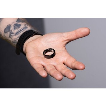 Smart Ring R11M- inteligentny pierścień ze stali ze stacją ładującą rozmiar 7 (17,3mm) czarny