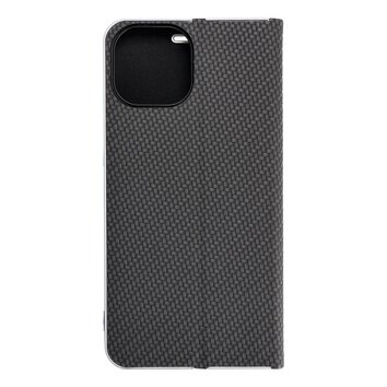 Kabura LUNA Book Carbon do IPHONE 15 czarny