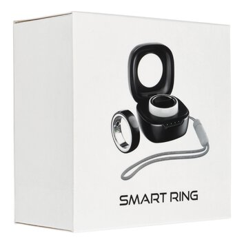 Smart Ring R8- inteligentny pierścień ceramiczny ze stacją ładującą rozmiar 18mm czarny