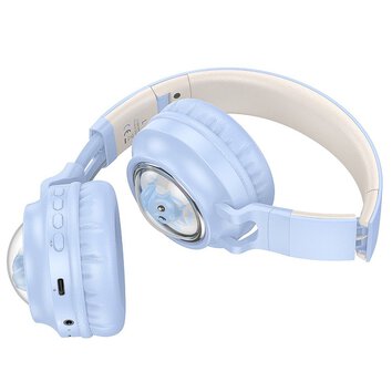 HOCO słuchawki bezprzewodowe bluetooth nagłowne W50 niebieskie