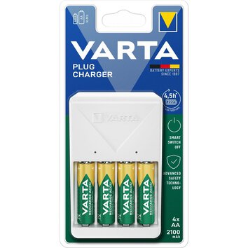 VARTA ładowarka PLUG CHARGER 57657 + 4 x bateria akumulatorowa R6 (AA) 2100 mAh