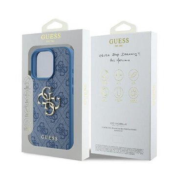 GUESS futerał do IPHONE 16 Pro Max GUHCP16X4GMGBL (4G PU Big Logo) niebieski