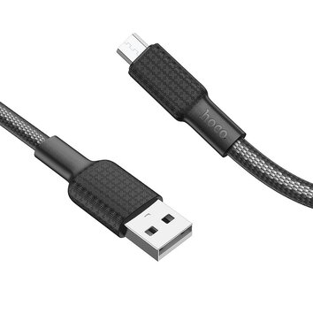 HOCO kabel USB do Micro 2,4A Jaeger X69 czarno-biały