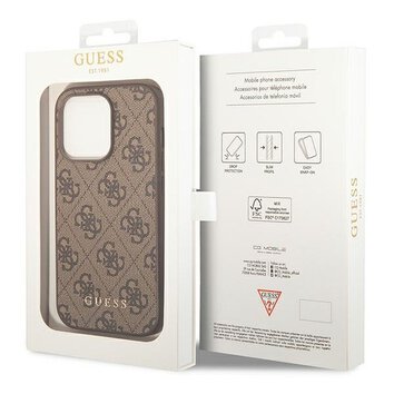 Oryginalne Etui GUESS Hardcase GUHCP14LG4GFBR do iPhone 14 PRO (4G Gold Logo / brązowy)