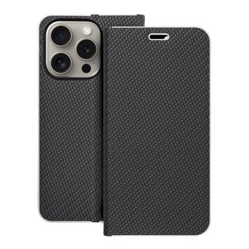Kabura LUNA Book Carbon do IPHONE 15 Pro czarny