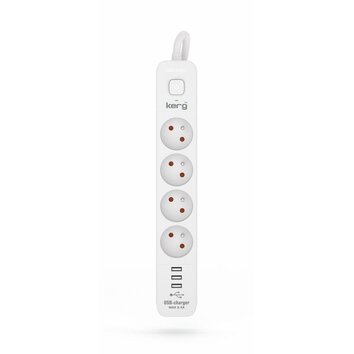 Listwa zasilajca 4-gniazdowa + 3xUSB A ; 3metry;  31,5mm H05VV-F 16A/250V~M02414